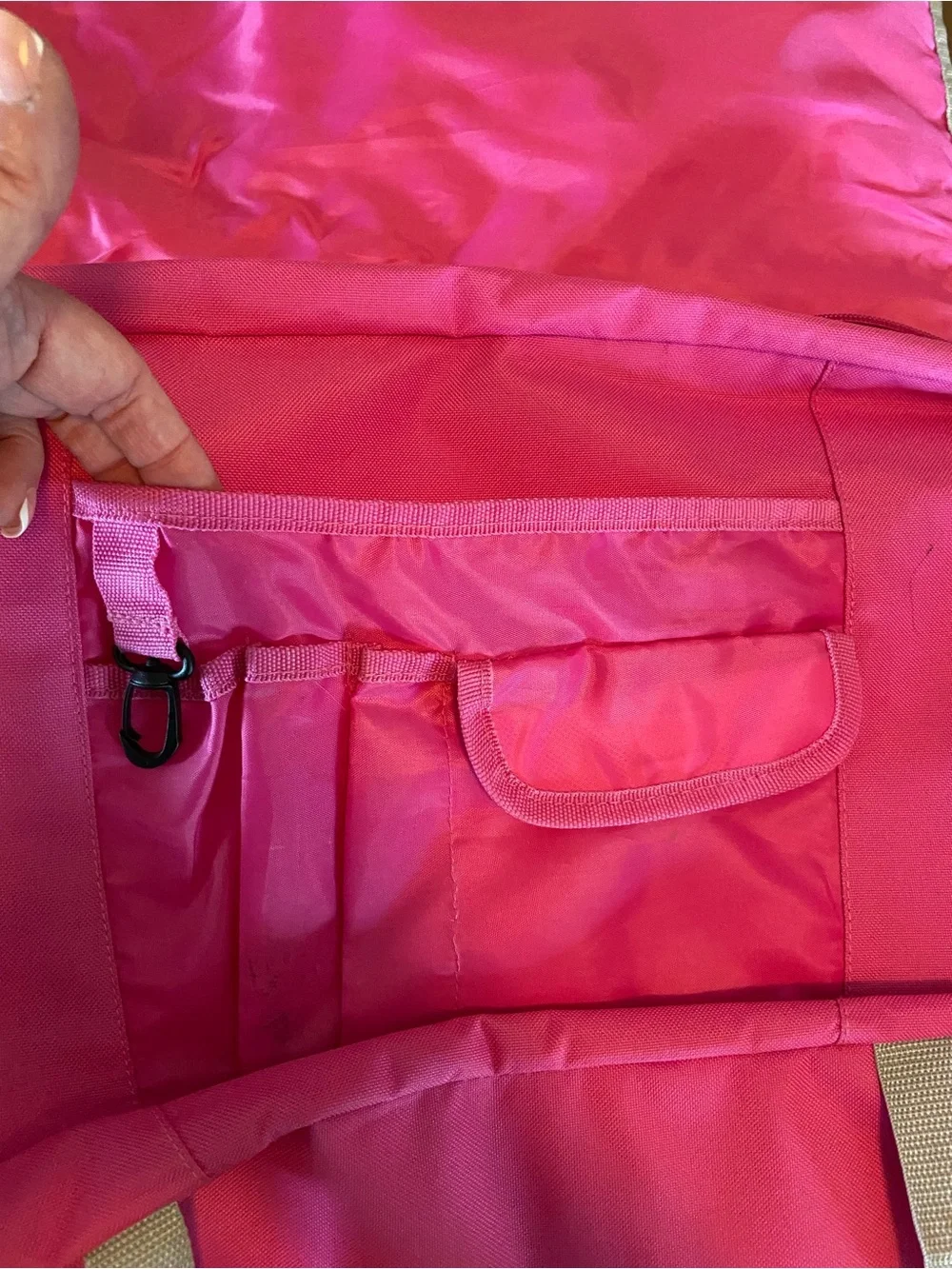 Bright Pink Women's Laptop Messenger Bag with Contrast Trim